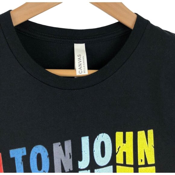 Elton John RocketMan Black Colorful Graphic T-shirt Mens Size M Bella Canvas - Picture 3 of 9